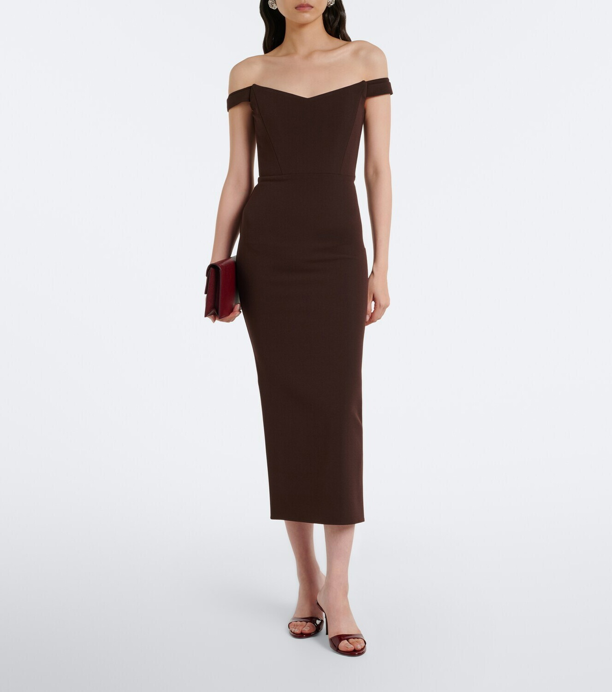 Alex Perry Off-shoulder midi dress
