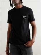 Valentino Garavani - Logo-Embroidered Cotton-Jersey T-Shirt - Black