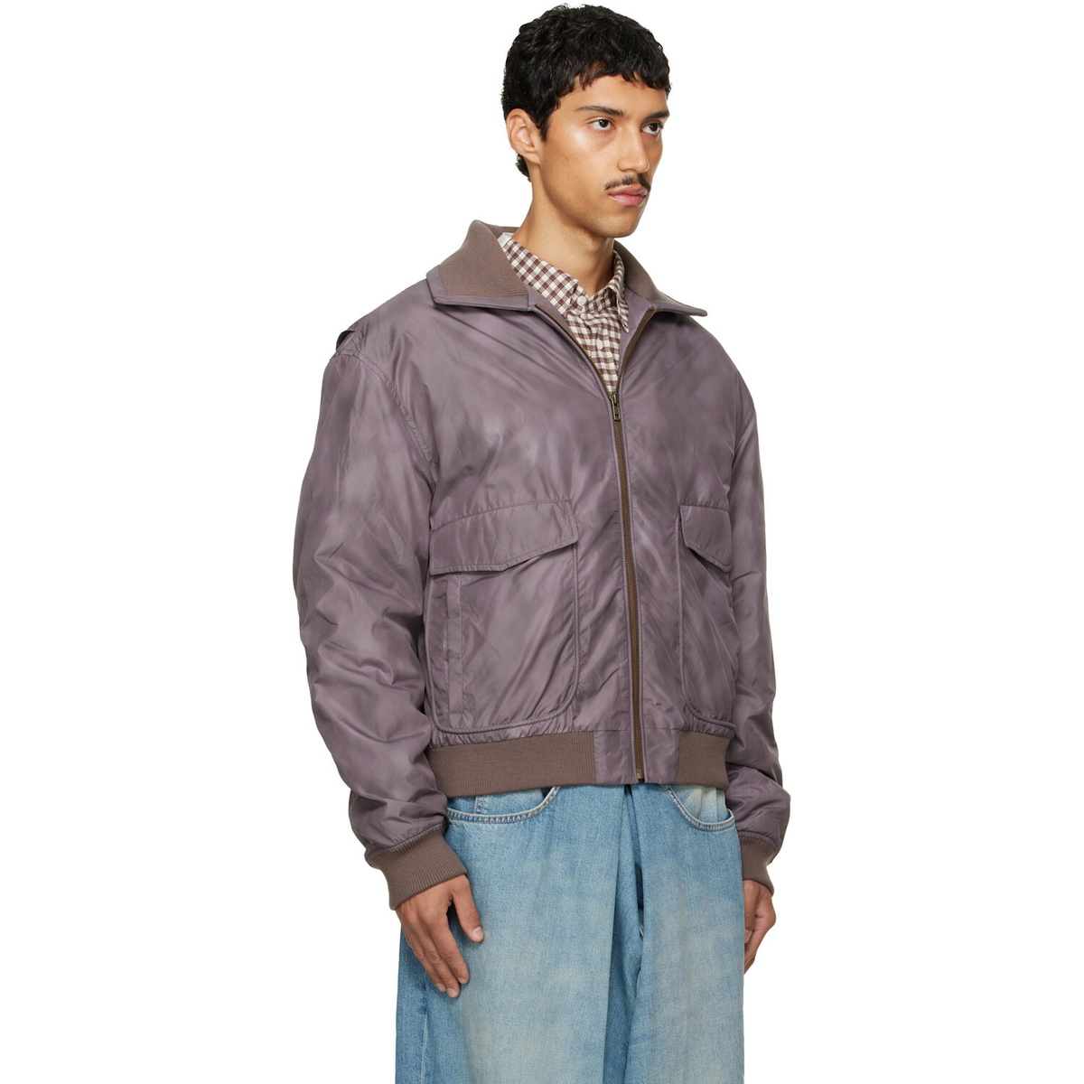 MM6 Maison Margiela Brown Sports Bomber Jacket