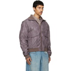 MM6 Maison Margiela Brown Sports Bomber Jacket