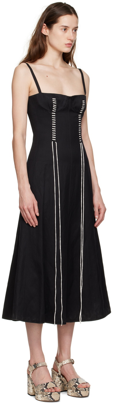Chlo Black Pinafore Midi Dress Chloe