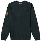 Fred Perry Authentic Men's Laurel Wreath Crew Knit in Night Green