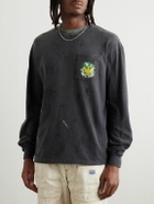 READYMADE - Distressed Printed Cotton-Jersey T-Shirt - Gray