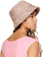 KARA Pink Crystal Mesh Bucket Hat