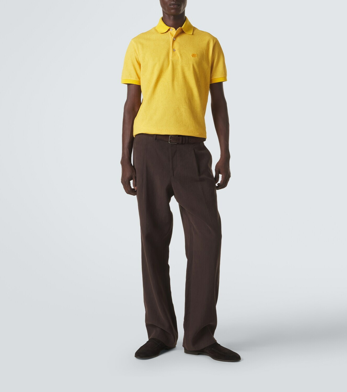 Etro Paisley cotton piqué polo shirt