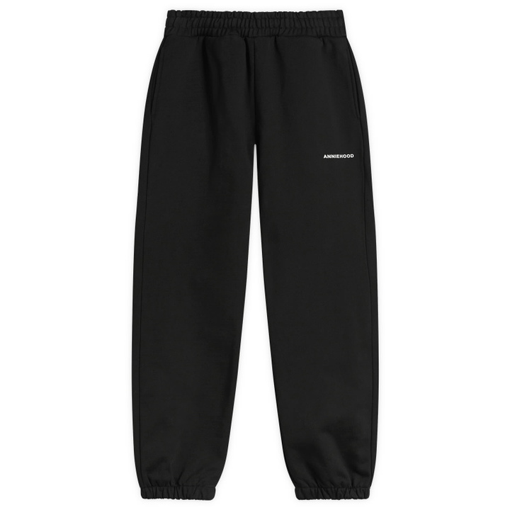 Photo: ANNIE HOOD Men's Mini Logo Cuffed Joggers in Black