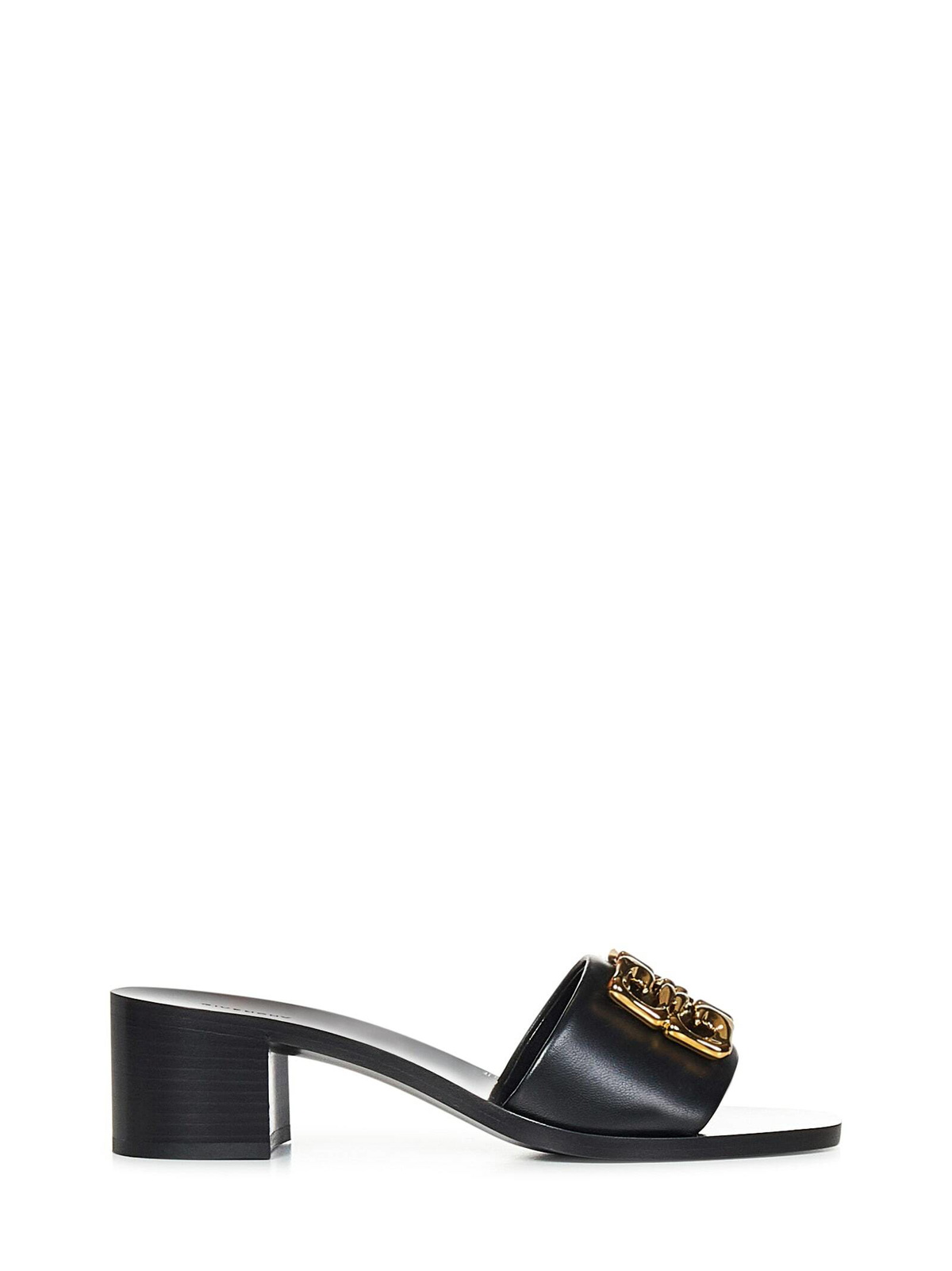 Givenchy ブラック ミュール　36ハーフ Givenchy - G Cube feather-trimmed leather sandals Givenchy