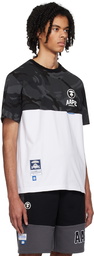 AAPE by A Bathing Ape Black & White Moonface Paneled T-Shirt