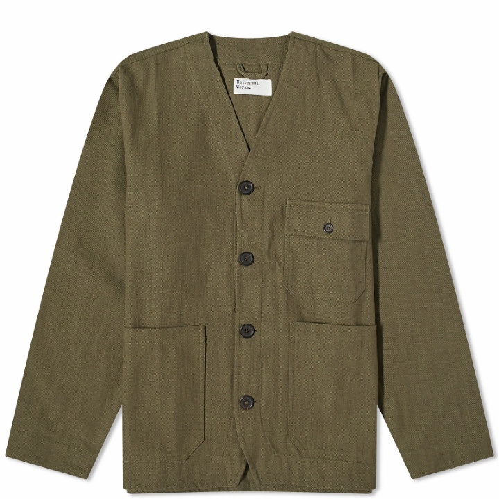 Photo: Universal Works Men's Kyo Cotton Cabin Jacket in Olive