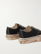 Visvim - Skagway Distressed Canvas Sneakers - Black