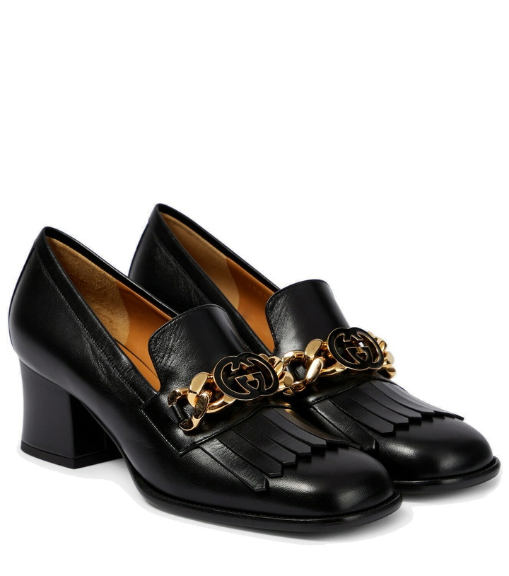 Photo: Gucci Interlocking G leather loafer pumps