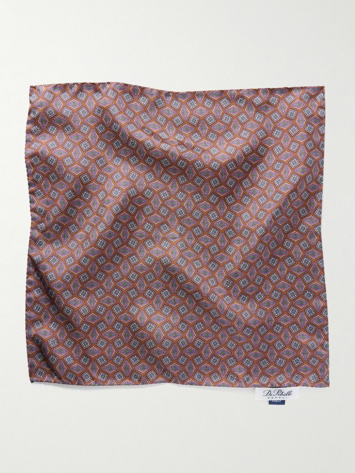 De Petrillo - Printed Silk-Twill Pocket Square