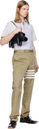 Thom Browne Beige Cotton Twill 4-Bar Unconstructed Chino Trousers