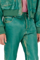 Diesel Pants in treated leather - Pants Mens in Green