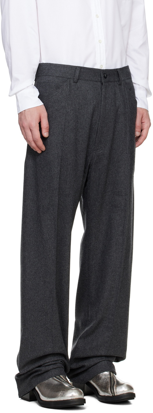 Random Identities Gray Creased Trousers