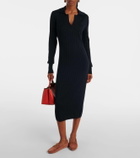 Tod's Ribbed-knit silk and cotton midi dress