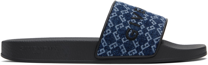 Photo: Givenchy Blue Monogram 72 Pool Slides