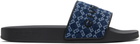 Givenchy Blue Monogram 72 Pool Slides
