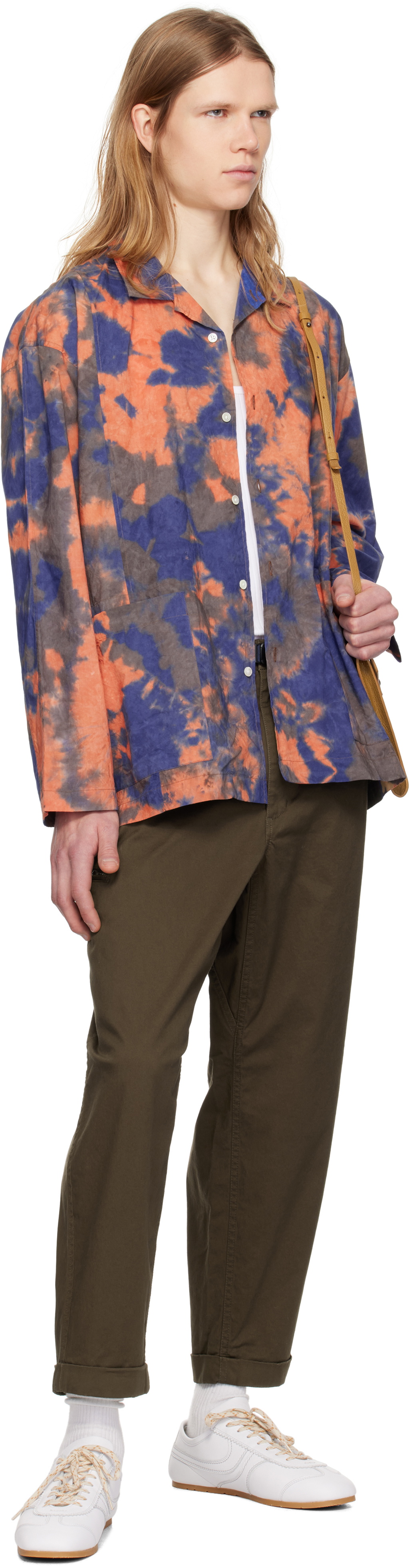 Pilgrim Surf + Supply Blue & Orange Stereo Tie Dye Shirt