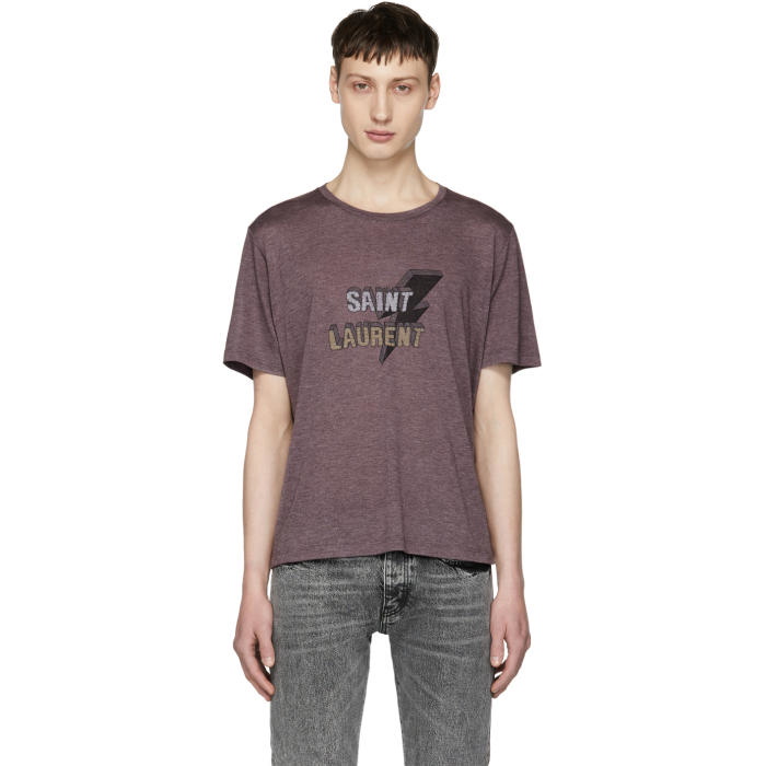 Photo: Saint Laurent Purple Thunder Logo T-Shirt