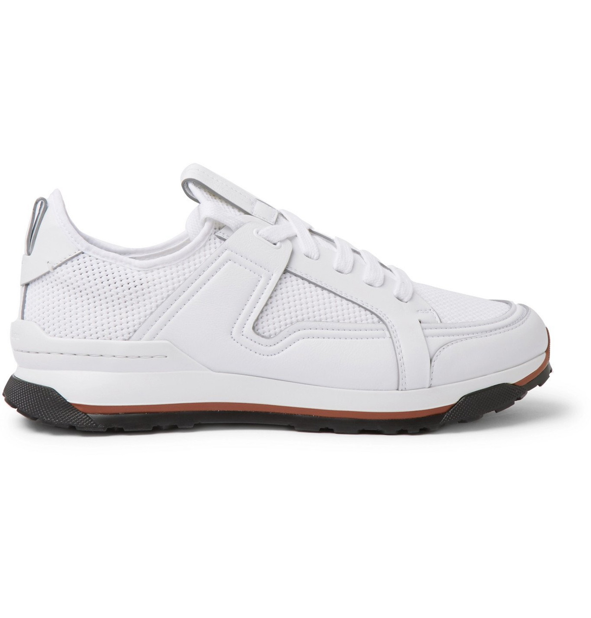 Siracusa Nuova Runners / Ermenegildo Zegna Ermenegildo Zegna - Siracusa Leather and Mesh Sneakers  main image 3