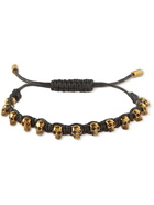 Alexander McQueen - Gold-Tone and Woven Leather Bracelet