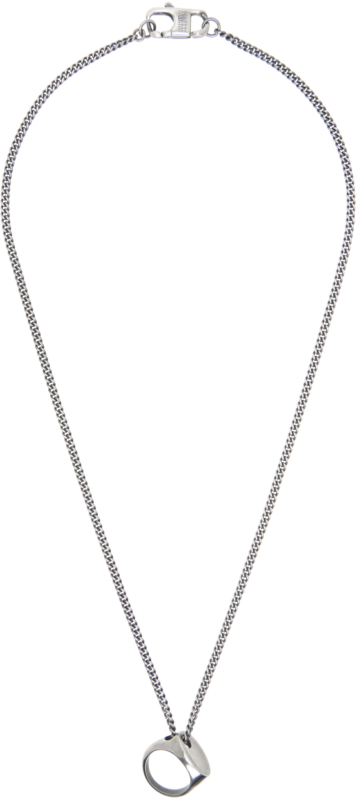 MM6 Maison Margiela Silver Numeric Signature Key Necklace