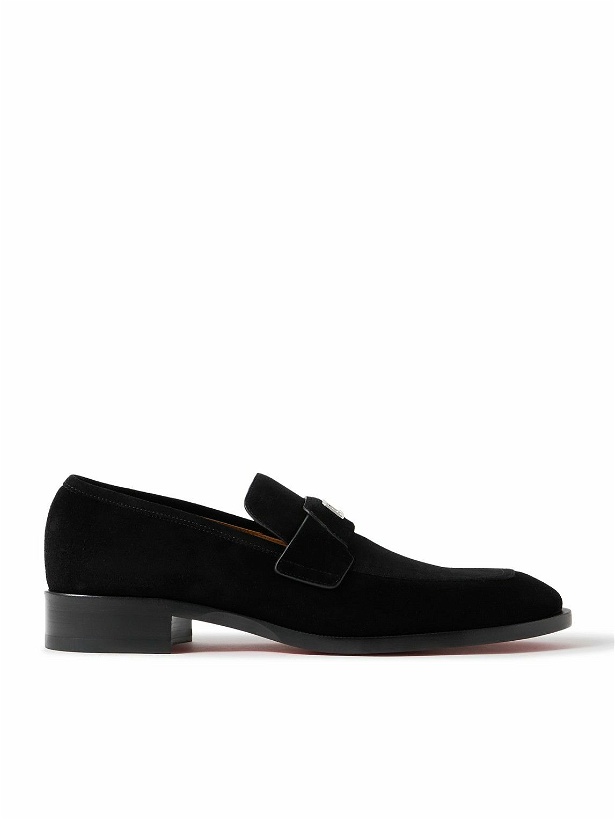 Photo: Christian Louboutin - Varsimoc Logo-Embellished Suede Loafers - Black