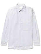 Studio Nicholson - Keble Button-Down Collar Striped Cotton Oxford Shirt - Blue