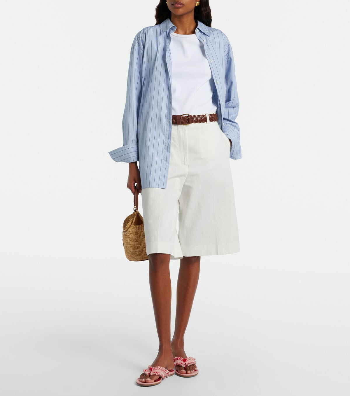 Jimmy Choo Bay fringed canvas thong sandals