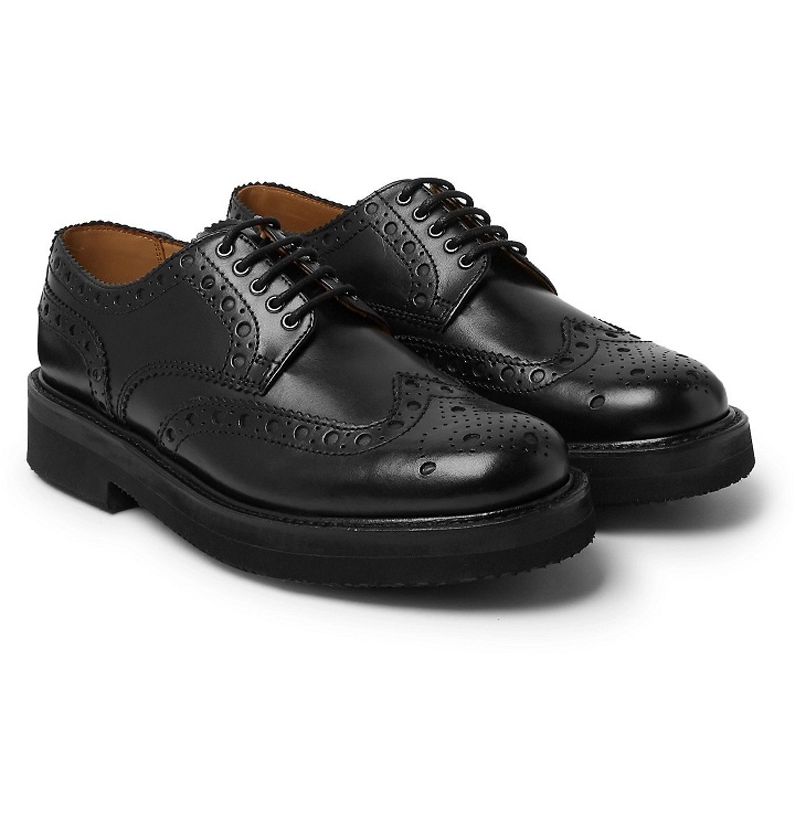 Photo: Grenson - Archie Leather Wingtip Brogues - Black