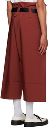 132 5. ISSEY MIYAKE Burgundy Fold Hourglass Trousers