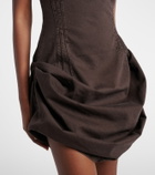 Magda Butrym Gathered off-shoulder denim minidress