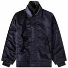 Sacai Men's Nylon Twill Bomber Jacket in Dark Navy