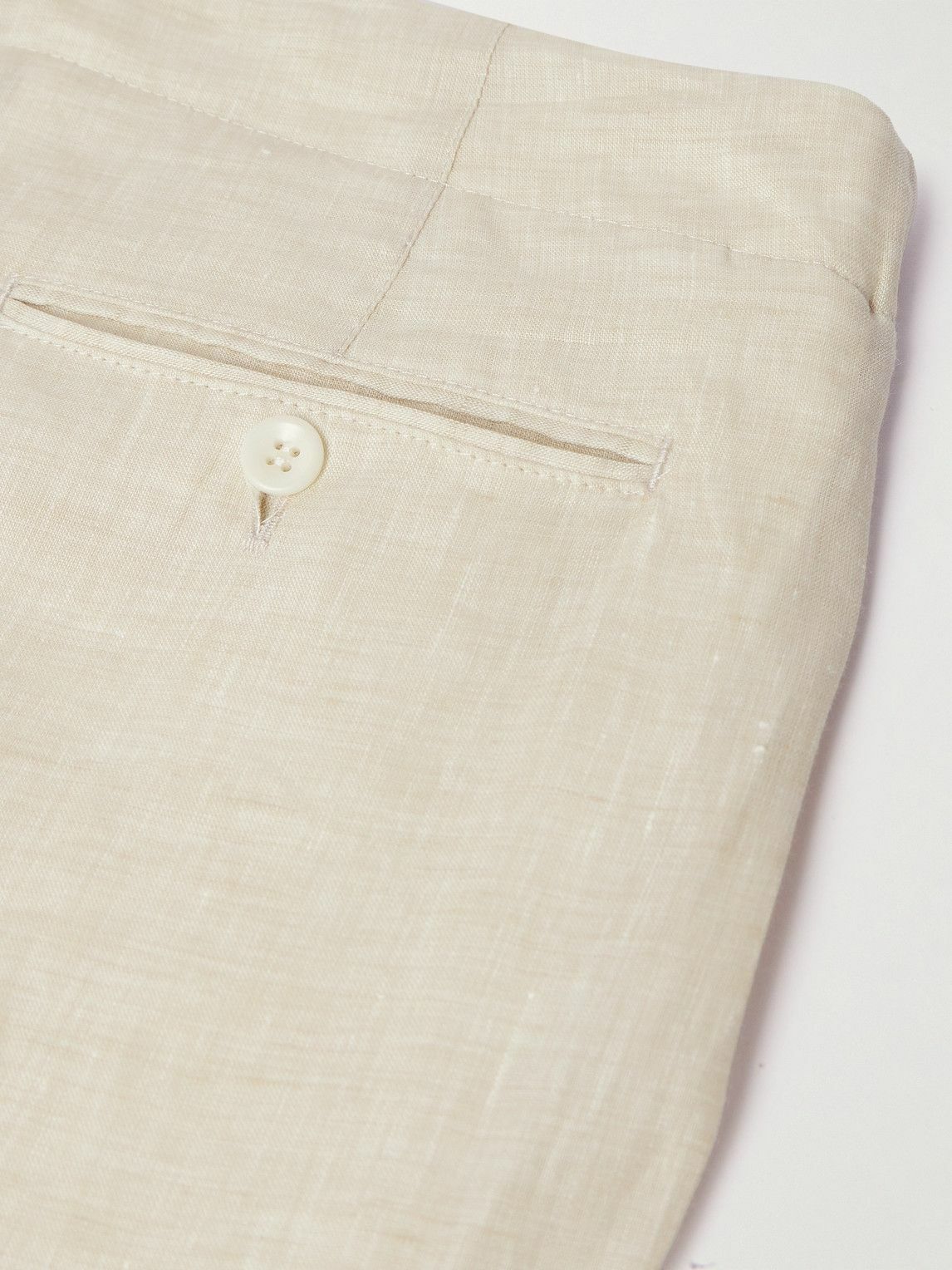Loro Piana - Straight-Leg Linen Drawstring Bermuda Shorts - Neutrals