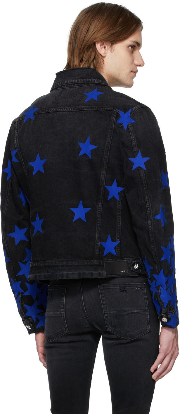 AMIRI Black Denim Chemist Star Trucker Jacket Amiri