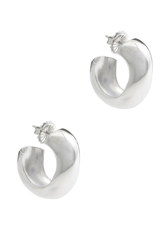 Photo: Agmes Medium Celia Sterling Silver Hoop Earrings - One Size