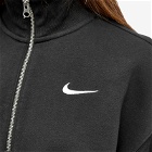 Nike Women's Phoenix Fleece Quarter Zip Crop in Black/Sail