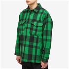 Filson Men's Mackinaw Shirt Jacket in Acid Green/Black Plaid