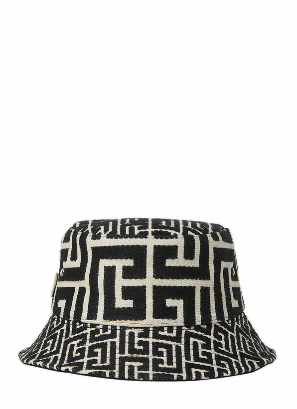 Photo: Balmain - Jacquard Monogram Bucket Hat in Black