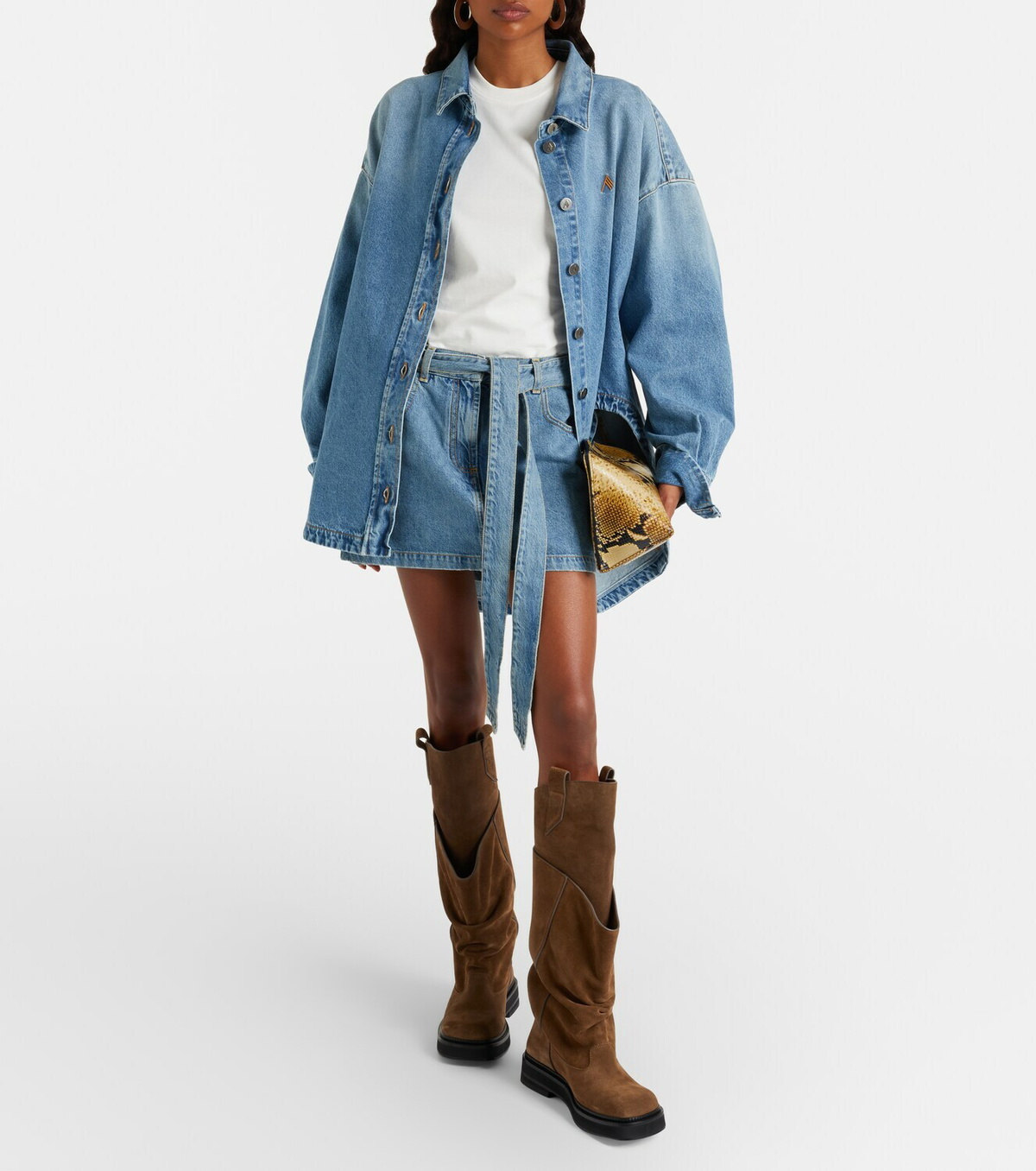 The Attico Passeggiata suede combat boots