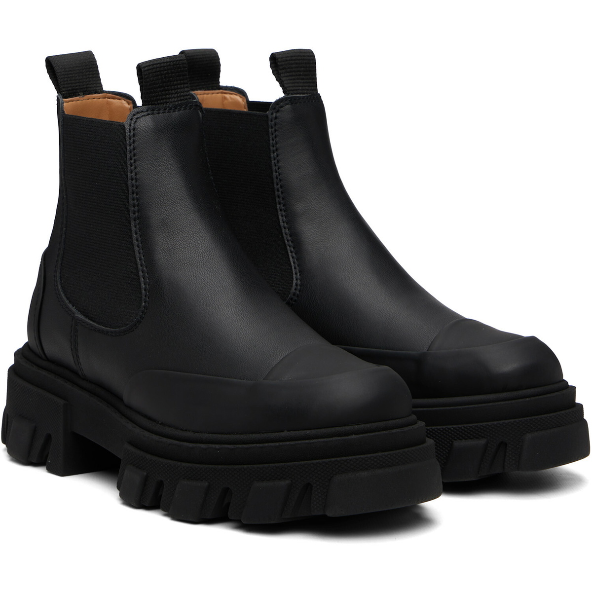 GANNI Black Cleated Low Chelsea Boots