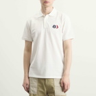 Moncler Men's Tripe Crest Polo Shirt in White