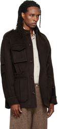 NULLUS Brown Deconstructed Parka Jacket