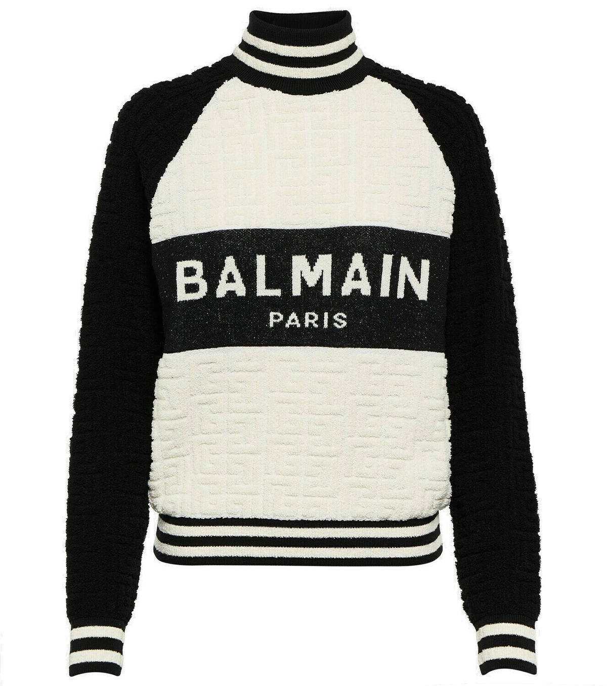 Balmain Monogram jacquard wool and cotton-blend sweater Balmain