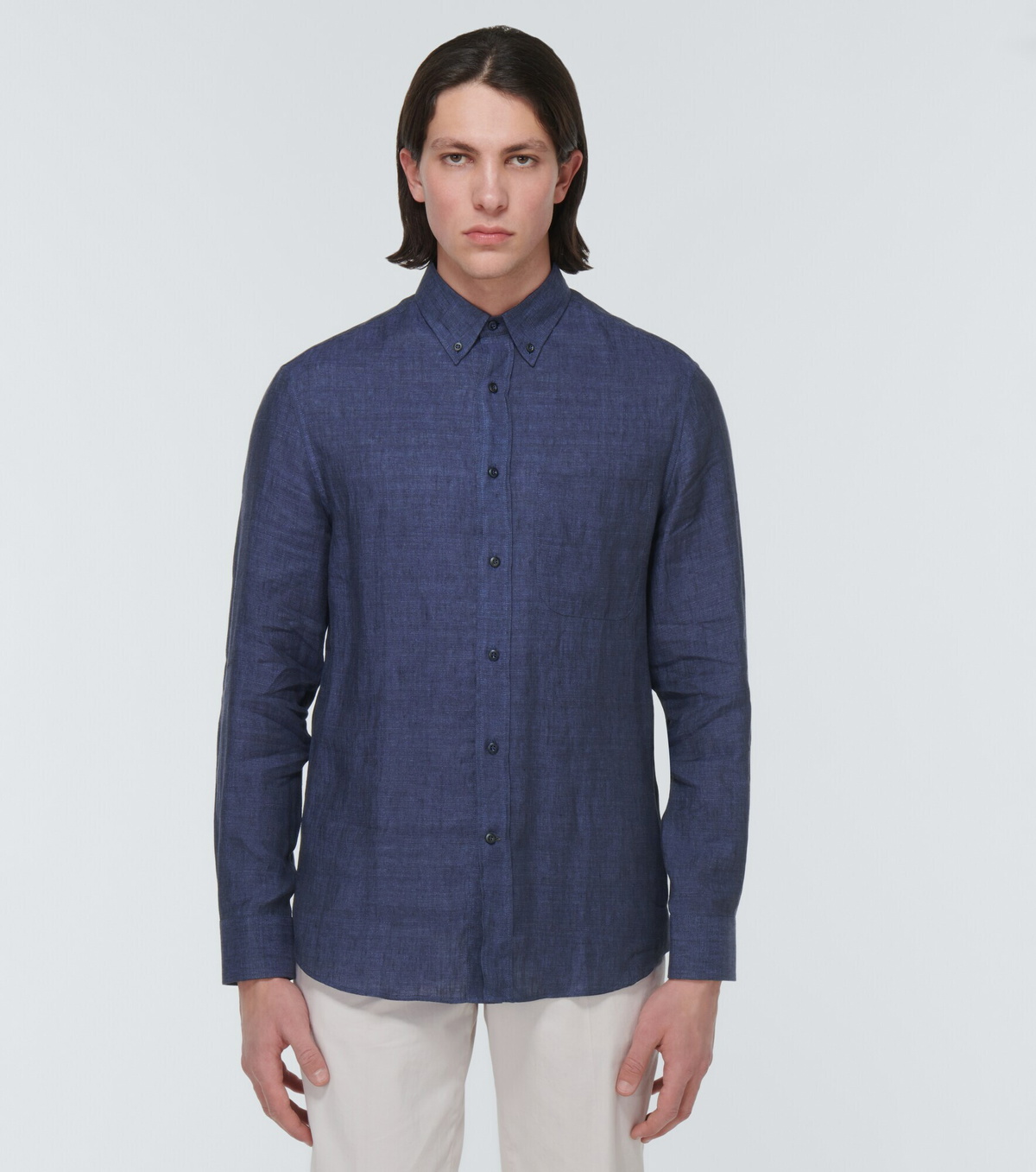 Brunello Cucinelli Blue Linen T-Shirt