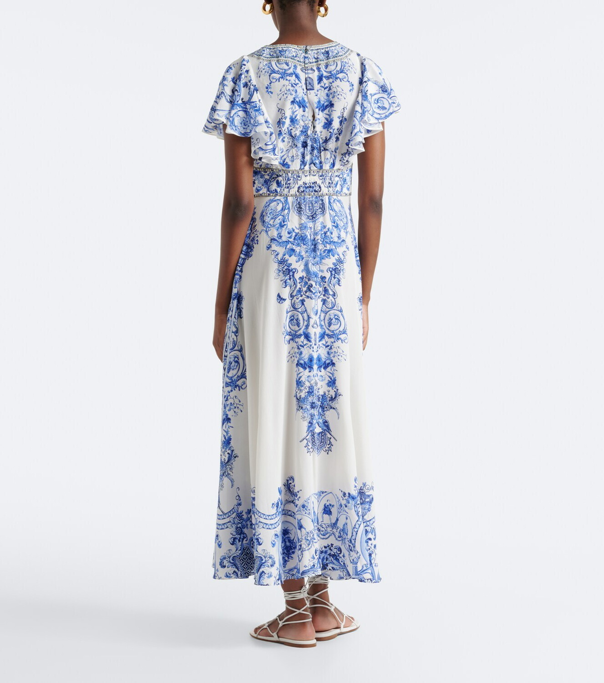 Camilla Embelished floral silk maxi dress