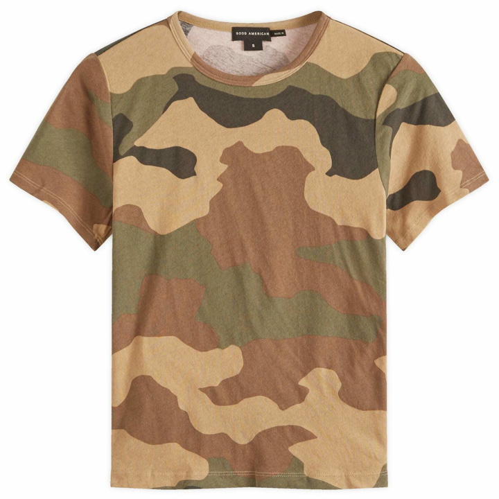 Photo: Good American Women's Slim Fitted T-Shirt in Fatigue Green