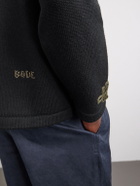 BODE - Bannister Appliquéd Virgin Wool Cardigan - Black