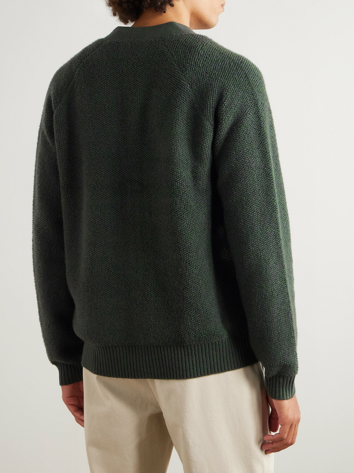 Mr P. - Cashmere-Terry Cardigan - Green
